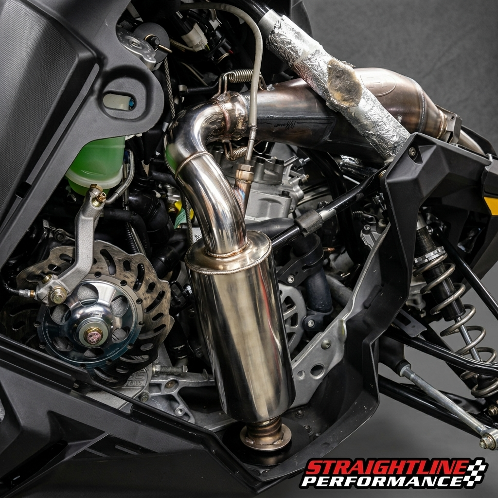 Straightline Performance Polaris 800 HO AXYS Ultra-Light Muffler (Polished Stainless Steel)