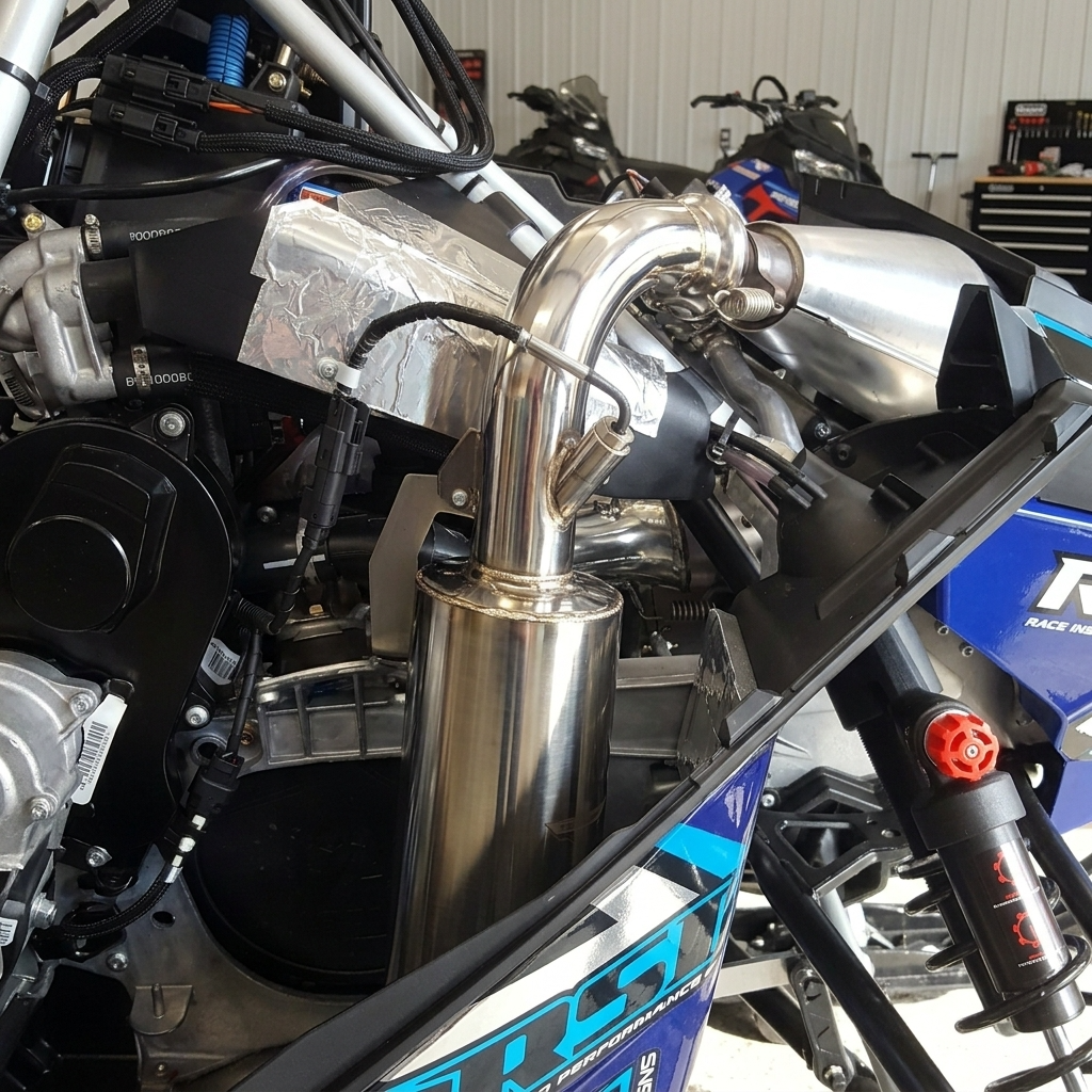 Straightline Performance Ski-Doo 600R REV Gen 4 Ultra-Light Muffler (Polished Stainless Steel)