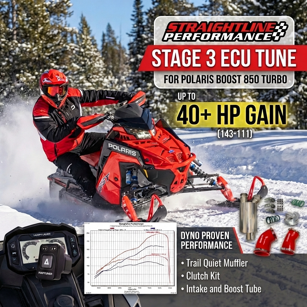 Straightline Performance Polaris Boost 850 Turbo ECU Tune – Stage 3, Up to 40+ HP, Includes Clutching & Silicone Tube Kit